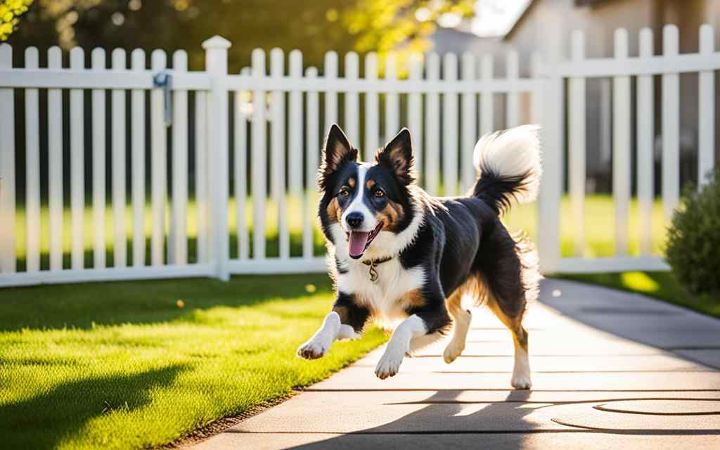 Liberté à l'ombre de la clôture pour chiens